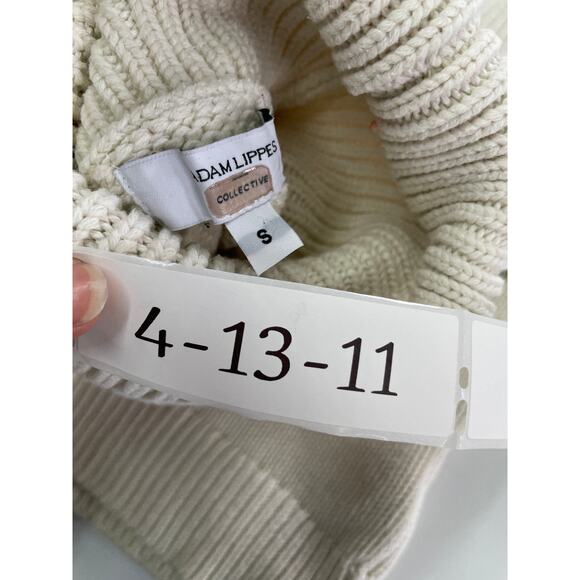 Adam Lippes Sweater Womens Small White Puff Sleeve Knit Turtleneck Cotton Wool - Picture 7 of 12